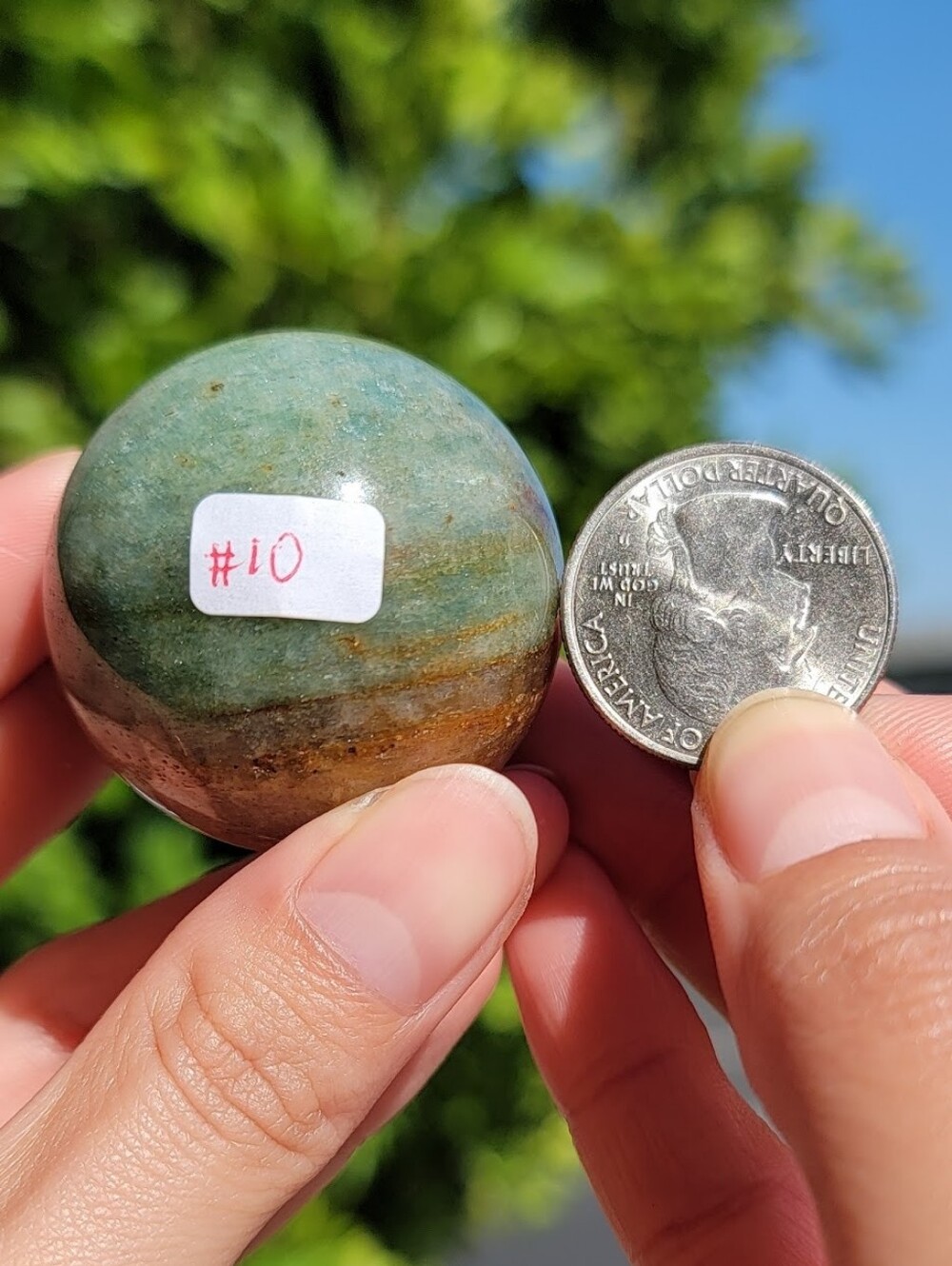 (#10) NEW 38.7MM - 82G RAINBOW AVENTURINE SPHERE
